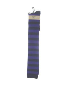 Stripy purple and black welly socks.  These long over the knee welly socks are the perfect festival wear accessory to compliment your festival outfit.  Pretty little thing.