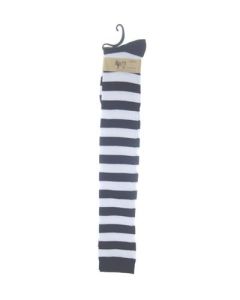 Stripy festival welly socks in black and white.  These long over the knee welly socks are the perfect festival wear accessory for your funky festival outfit.  Pretty little thing.