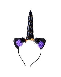 Black unicorn horn headband.  These unicorn head bands make great festival wear accessories for your funky festival outfit.  Pretty little thing.