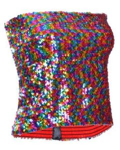 Rainbow reversible sequin strapless top.  The rainbow sequin top makes great dance wear or festival wear for your funky festival outfit.  Pretty little thing