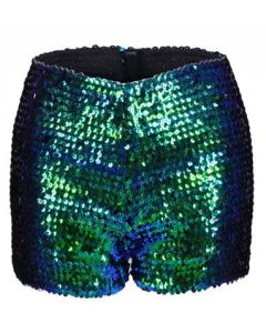 Stretchy green sequin shorts or hot pants.  The green sequin hotpants make great festival wear for your funky festival outfit.  Pretty little thing.  Stretchy green sequin shorts