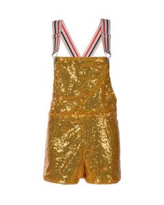 Short gold sequin dungarees, festival outfit.  .  The gold sequin dungarees make great festival wear for your funky festival outfit.  Pretty little thing.  