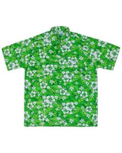 Retro green floral Hawaiian shirt with hibiscus flower. Cool, comfortable green retro Hawaiian shirts for holidays and festival outfits. Small to 3XL  Pretty little thing.