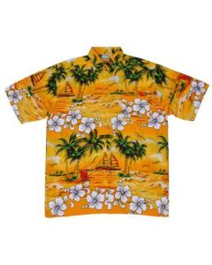 Classic yellow Hawaiian shirt with palm trees.  These Hawaiian shirts come in sizes small to 4xl Hawaiian shirts, great for a festival outfit. Pretty little thing.