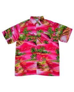 Retro Hawaiian shirt with waterfall.  These cool and comfortable Hawaiian shirts are great for holidays and as festival outfits.  Sizes Small to $XL .Pretty little thing.