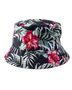 Cotton Bucket Hat With Hawaiian Print Design