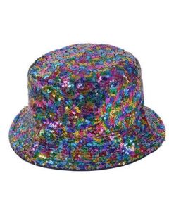 Rainbow Sequin Bucket Hat