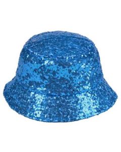 Turquoise sequin bucket sun hat