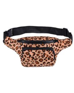 One leopard print bum bag with adjustable straps and two pockets.  These leopard print bum bags make great festival wear for your funky festival outfit.  Pretty little thing.