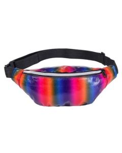 Multicoloured bum bag with back pocket and adjustable straps.  This rainbow bumbag makes great festival wear to compliment your funky festival outfit.  Pretty little thing.

 