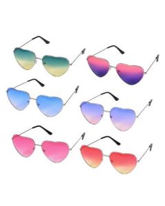 Heart shaped sunglasses with two toned coloured lenses.  Sunglasses, festival wear accessory to your funky festival outfit. Pretty little thing.