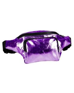 Shiny purple metallic bum bag with adjustable straps and two pockets.  These shiny bumbags make great festival wear for your funky festival outfit.  Pretty little thing.