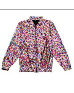 Shiny rainbow bomber jacket.  These metallic multicoloured bomber jackets make great festival jackets for your funky festival outfit.  Pretty little thing.