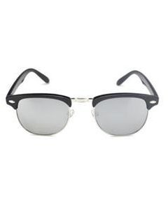 Black Clubmaster style sunglasses with mirrored lens.  These clubmaster style sunglasses make a great festival wear accessory to your funky festival outfit.   Pretty little thing.