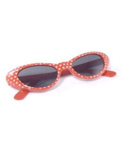 Red 1950's polka dot sunglasses.  These '50's polka dot sunglasses make a great festival wear accessory t your funky festival outfit.  Pretty little thing.