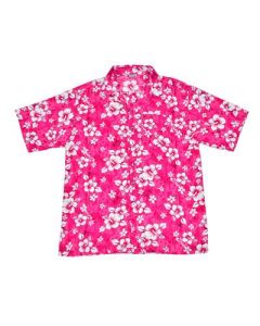 Pink floral Hawaiian shirt with hibiscus flower.  These pink floral Hawaiian shirts are cool and comfortable for festival outfits and holidays.  Sizes Small to 3XL available.   Pretty little thing.