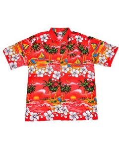 Classic red Hawaiian shirt with palm trees.  These Hawaiian shirts are comfortable and cool.  Retro Hawaiian shirts festival outfit.  Pretty little thing.