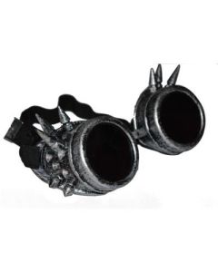 Antique silver steampunk goggles.  Steampunk goggles make a great festival wear accessory to your funky festival outfit.  Pretty little thing.