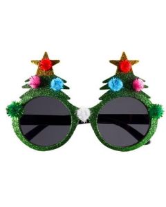 Novelty green Christmas Tree Sunglasses.  These novelty Christmas glasses make a great secret santa gift. Pretty little thing.