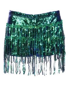 Green sequin tassel skirt with hot pants underneath.  These green sequin tassel skirts make great dance shorts or festival wear for your funky festival outfit.   Pretty little thing.