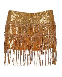 Gold sequin Tassel skirt with hot pants underneath.  These gold sequin tassel skirts make great dance pants and festival wear for your funky festival outfit. Pretty little thing.