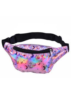 Pink shiny unicorn print bum bag with adjustable straps and pockets.  There are matching bucket hats available to match these shiny unicorn print bum bags.  Great festival wear for your festival outfit.  Pretty little thiing.

 