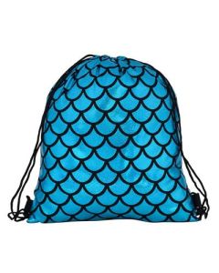 Shiny Turquoise Drawstring Bag