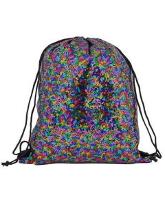 Rainbow sequin drawstring bag.  These fashionable PE bags make great festival bags to compliment your funky festival outfit.  Pretty little thing.