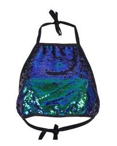 Green reversible sequin halter neck top.  These green reversible sequin halter neck tops make great festival wear for your funky festival outfit. Pretty little thing.