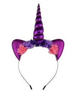 Purple unicorn headband.  These unicorn head bands make great festival wear accessories to compliment you funky festival outfit.  Pretty little thing.