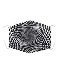 Three Layer Cotton Face Mask With Black And White Spiral Design