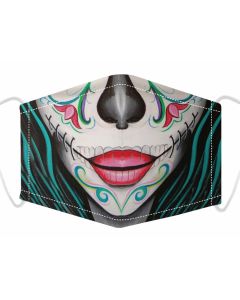 3 Layer Cotton Face Mask Scary Stitch Design