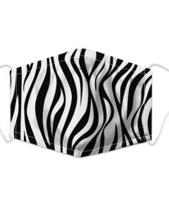 3 layer cotton face mask zebra print