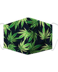 3 layer cotton face mask ganja print