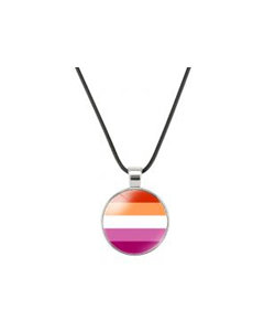 Lesbian Pride Necklace Pendant On Waxed Cord LGBTQ+ Accessories