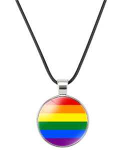 Rainbow Gay Pride Necklace Pendant on Waxed Cord LGBTQ+