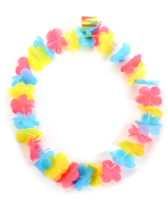 Pansexual Pride LGBTQ+ Hawaiian Leis for Gay Pride Festivals and parties.  Colours available include transgender pride Hawaiian leis, bisexual pride Hawaiian leis, lesban, non binary pride,  pansexual pride Hawaiian leis, and more.