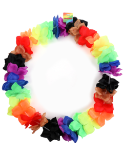 Large 8 Colour Gay Pride Hawaiian Lei with 10cm Petals LGBTQ+ Lei