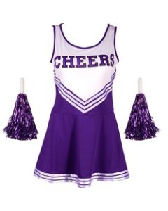 Purple Cheerleader Fancy Dress Outfit