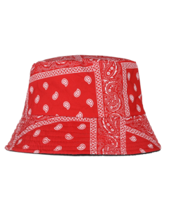 Red PAisley Print Bucket Hat festival Hat Rave Hat