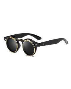 Black sunglasses with flip up lenses.  These flip up sunglasses make a great festival wear accessory to your funky festival outfit.  Pretty little thing.