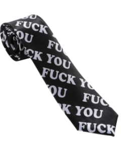 F*CK YOU print necktie.  Festival wear accessories and ties.