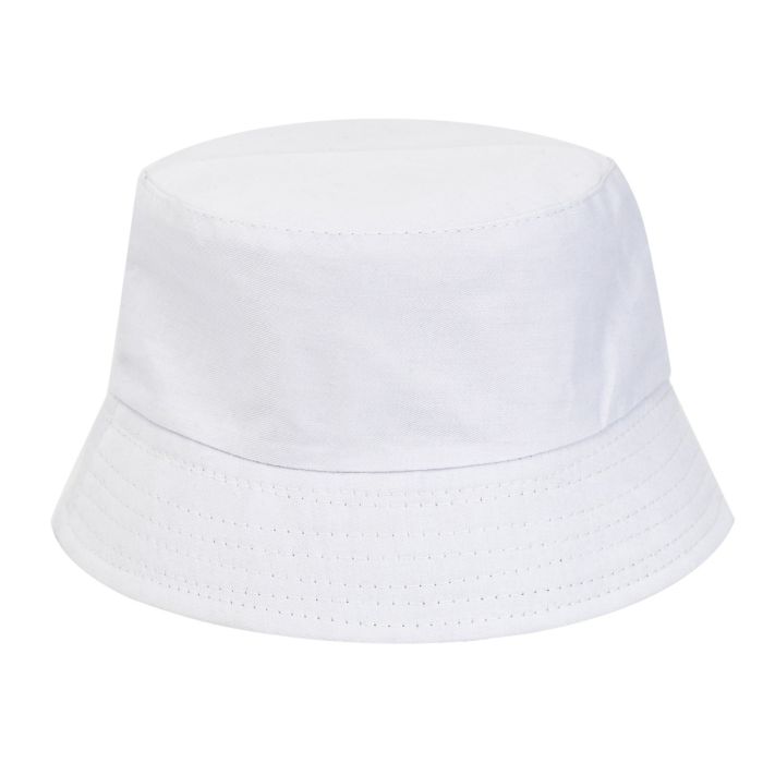 Festival Outfits - White Cotton Foldable Bucket Hat
