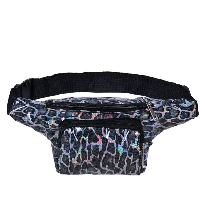 Shiny snake print bum bag with adjustable strap