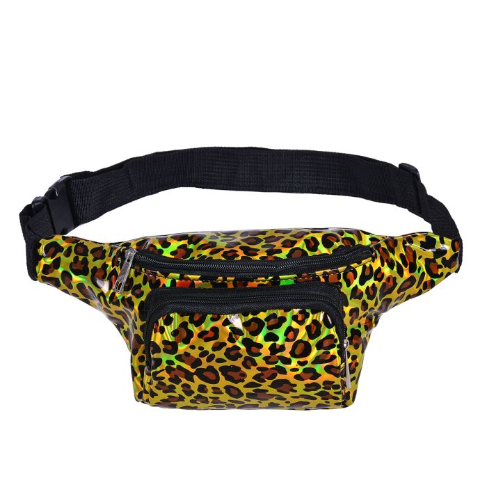 Festival Outfits Hold Holographic Leopard Print Bum Bag