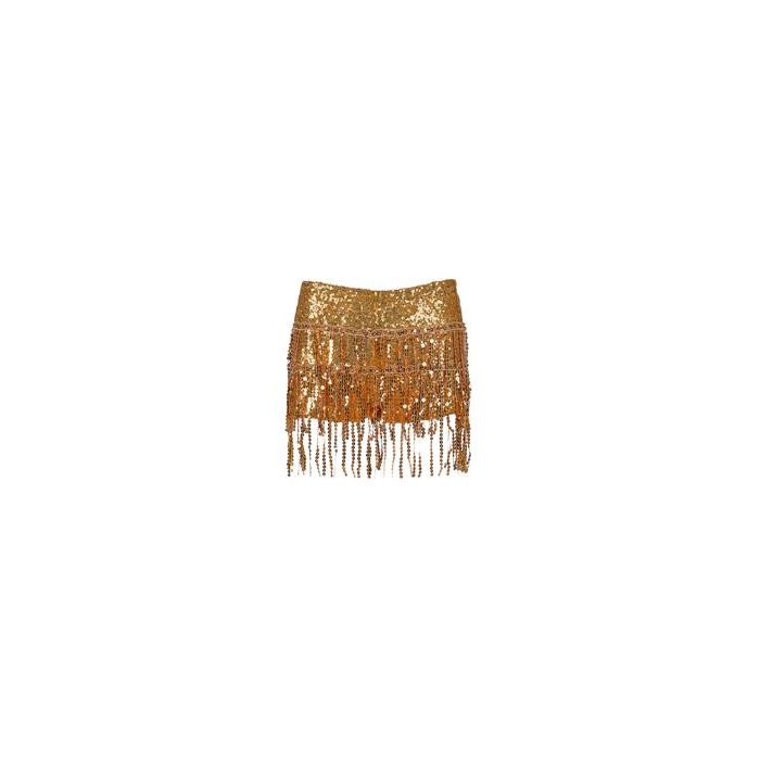 Gold Sequin Tassel Skirt With Hot Pants